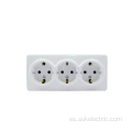 Toma triple Schuko Outlet 16 amper pared eléctrica